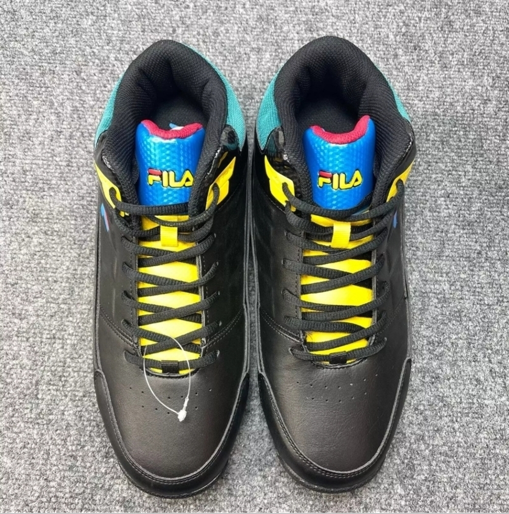 FILA Mens Change the Game High Top Shoe Black Red USA 10 - Picture 2 of 4